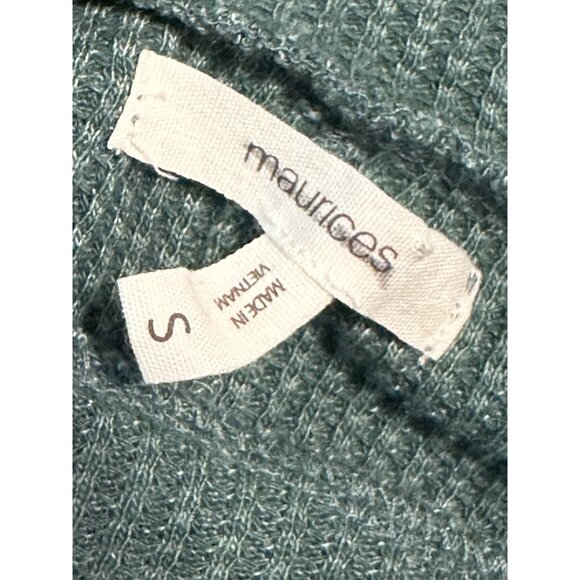 Maurices Woman Small Fair Isle Mock Neck Mixer Long Sleeve Shirt Waffle Thermal - Picture 4 of 7